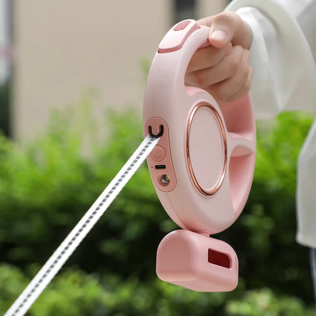 3M Retractable Dog Leash with Poop Bag Holder