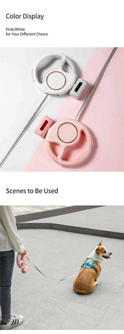 3M Retractable Dog Leash with Poop Bag Holder