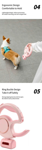 3M Retractable Dog Leash with Poop Bag Holder