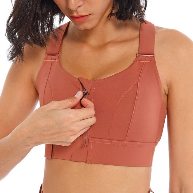 Women’s Front Zipper Sports Bra