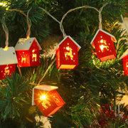 Wooden House LED String Lights