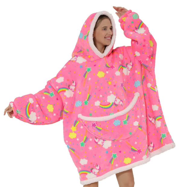 Cartoon Oversized Hoodie Blanket
