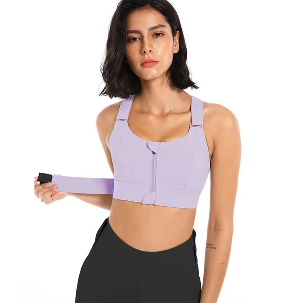 Women’s Front Zipper Sports Bra
