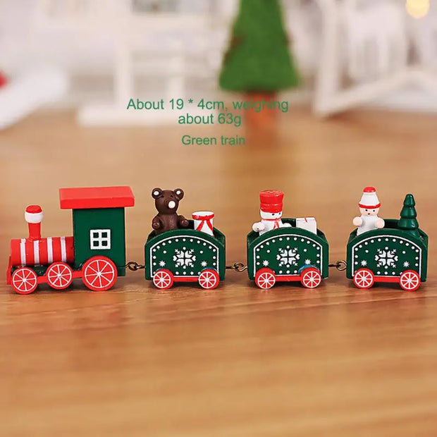 Wooden Christmas Train Decor