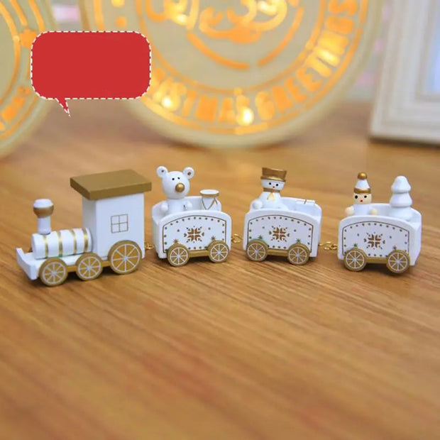 Wooden Christmas Train Decor