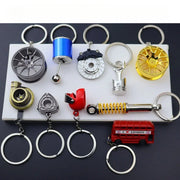 Creative Metal Car Keychain – Turbo, Gearbox & Brake Disc Pendant Gift