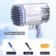 69-Hole Light-Up Bubble Gun