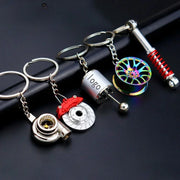 Creative Metal Car Keychain – Turbo, Gearbox & Brake Disc Pendant Gift