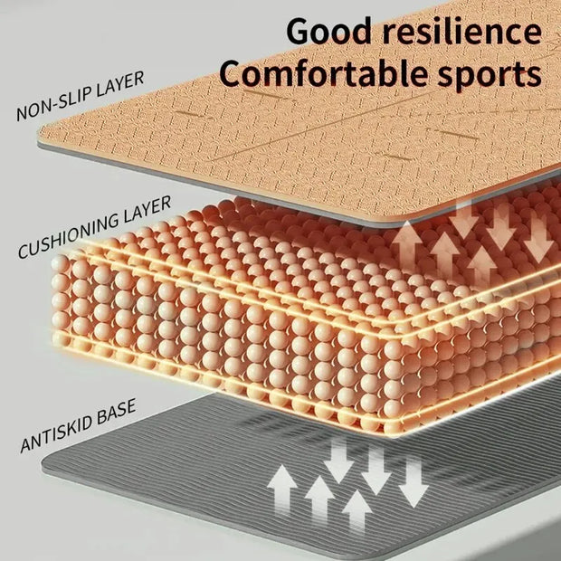 Anti-Tear Yoga Mat with Carrying Strap & Bag