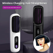Wireless Ceramic Hair Straightening Brush