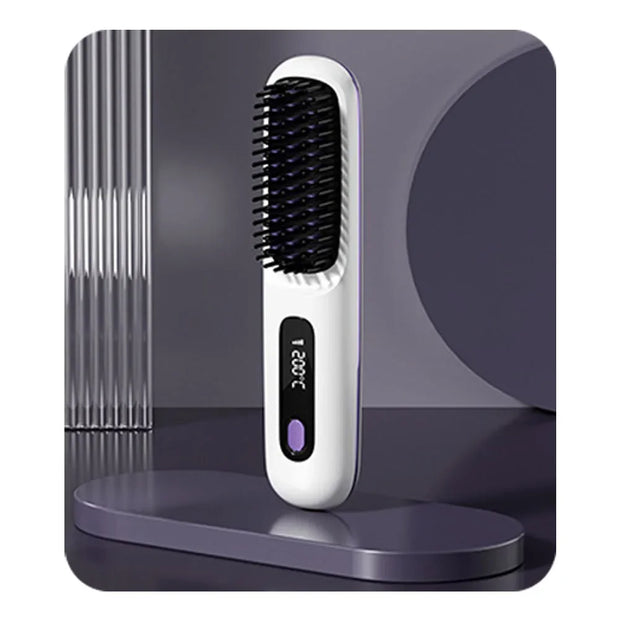 Wireless Ceramic Hair Straightening Brush