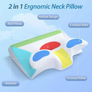 2-in-1 Memory Foam Neck Pillow