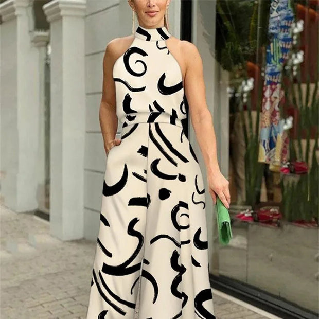 Sleeveless Halter Neck Jumpsuit