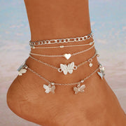 7pcs Bohemian Shell & Starfish Anklet Set
