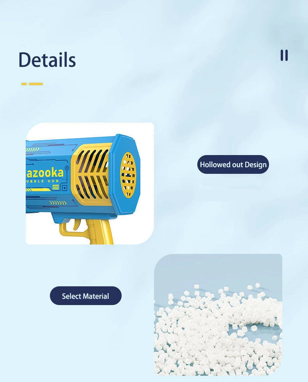 69-Hole Light-Up Bubble Gun