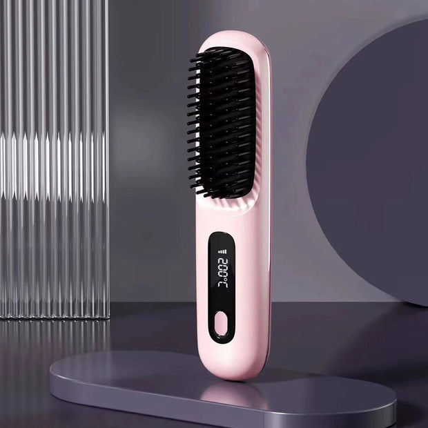 Wireless Ceramic Hair Straightening Brush