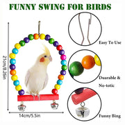 7pcs Parrot Toy Set with Swing & Ladder