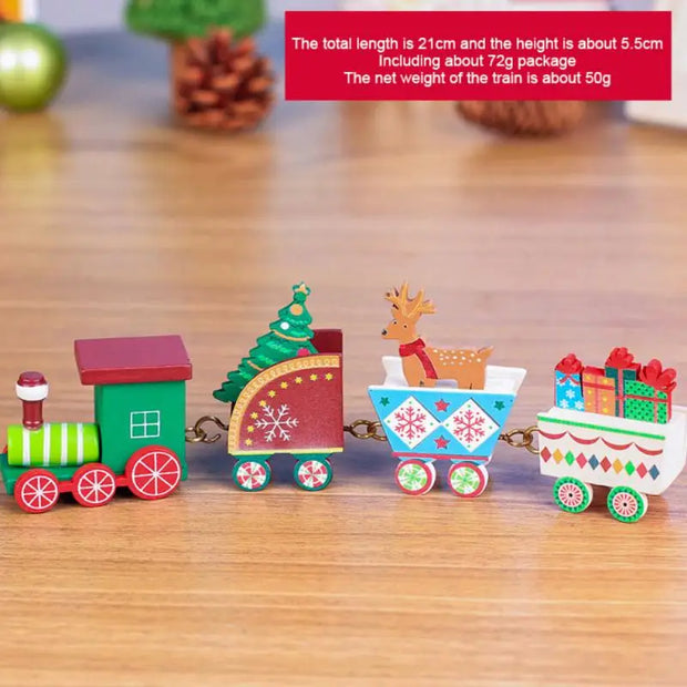 Wooden Christmas Train Decor