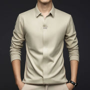 Solid Color V-Neck Shirt