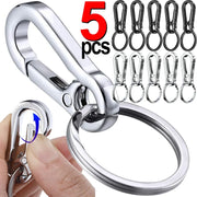 5PCS Metal Gourd Buckle Keychain – Durable Carabiner Hooks for Keys & Gear