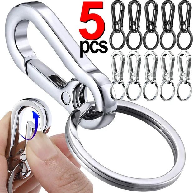 5PCS Metal Gourd Buckle Keychain – Durable Carabiner Hooks for Keys & Gear