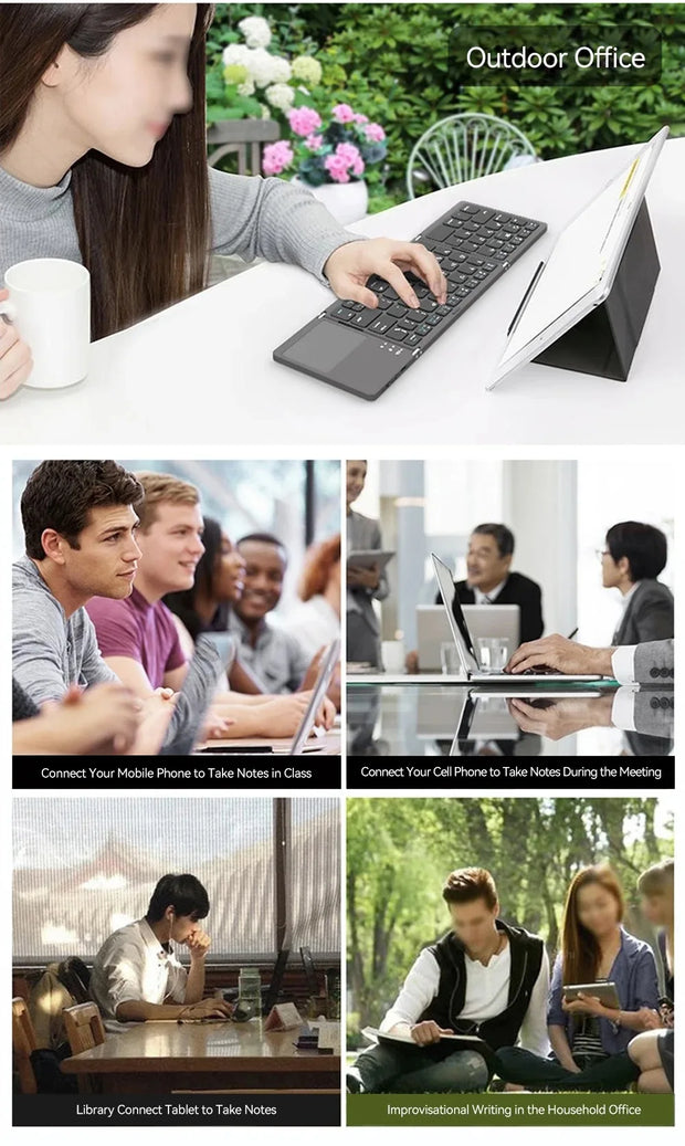 Foldable Wireless Bluetooth Keyboard