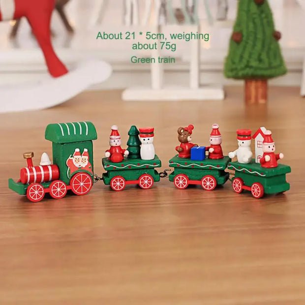 Wooden Christmas Train Decor