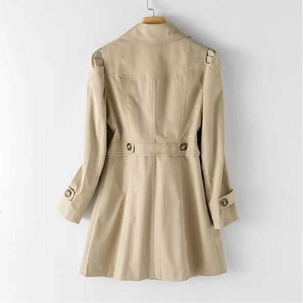 Spring Autumn Solid Trench Coat