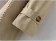 Spring Autumn Solid Trench Coat