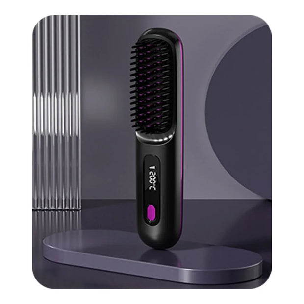 Wireless Ceramic Hair Straightening Brush
