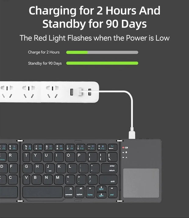 Foldable Wireless Bluetooth Keyboard