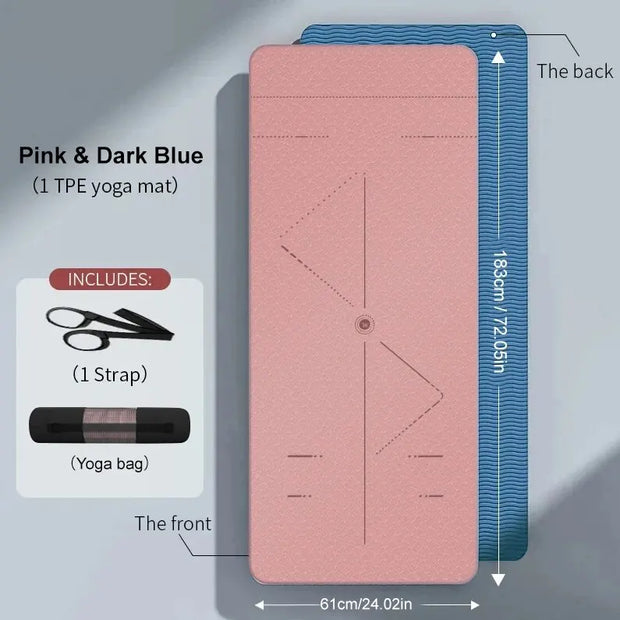 Anti-Tear Yoga Mat with Carrying Strap & Bag
