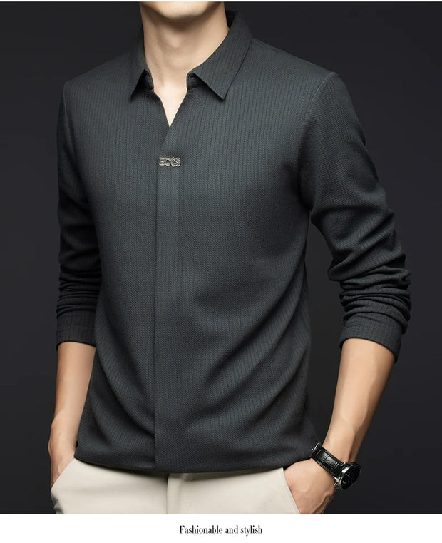 Solid Color V-Neck Shirt