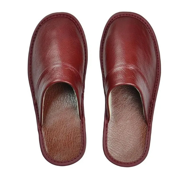 Classic PU Leather Indoor Slippers