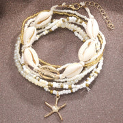 7pcs Bohemian Shell & Starfish Anklet Set