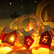 Wooden House LED String Lights