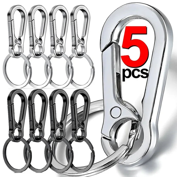 5PCS Metal Gourd Buckle Keychain – Durable Carabiner Hooks for Keys & Gear