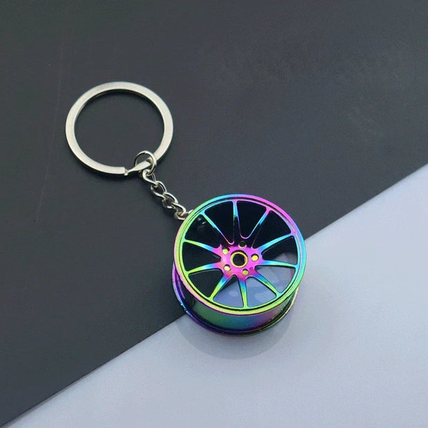 Creative Metal Car Keychain – Turbo, Gearbox & Brake Disc Pendant Gift