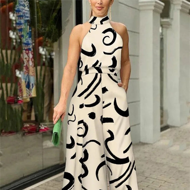 Sleeveless Halter Neck Jumpsuit
