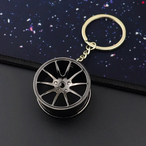 Creative Metal Car Keychain – Turbo, Gearbox & Brake Disc Pendant Gift