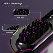 Wireless Ceramic Hair Straightening Brush