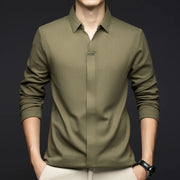Solid Color V-Neck Shirt
