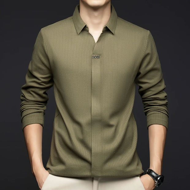 Solid Color V-Neck Shirt