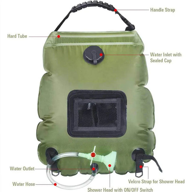 20L Solar Heated Shower Bag