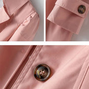 Spring Autumn Solid Trench Coat