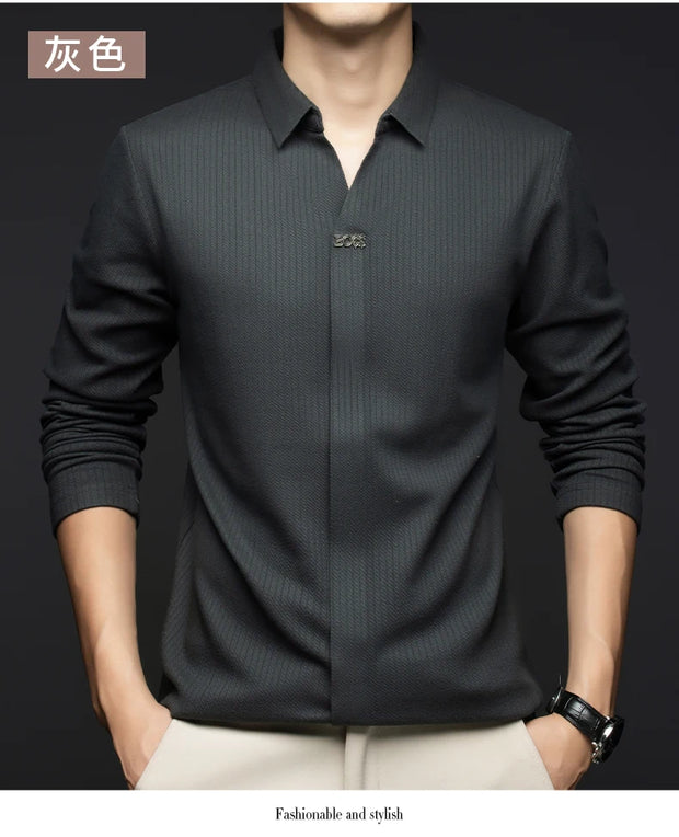 Solid Color V-Neck Shirt