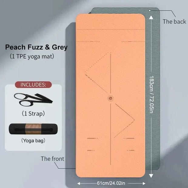 Anti-Tear Yoga Mat with Carrying Strap & Bag