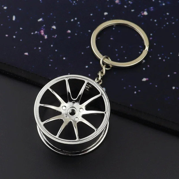 Creative Metal Car Keychain – Turbo, Gearbox & Brake Disc Pendant Gift