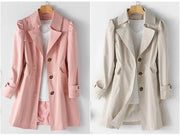 Spring Autumn Solid Trench Coat