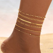 7pcs Bohemian Shell & Starfish Anklet Set